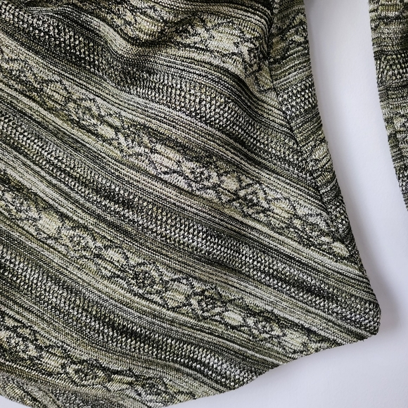 Y2K Mandee Crossover Surplice Top M Green Striped - Picture 9 of 9